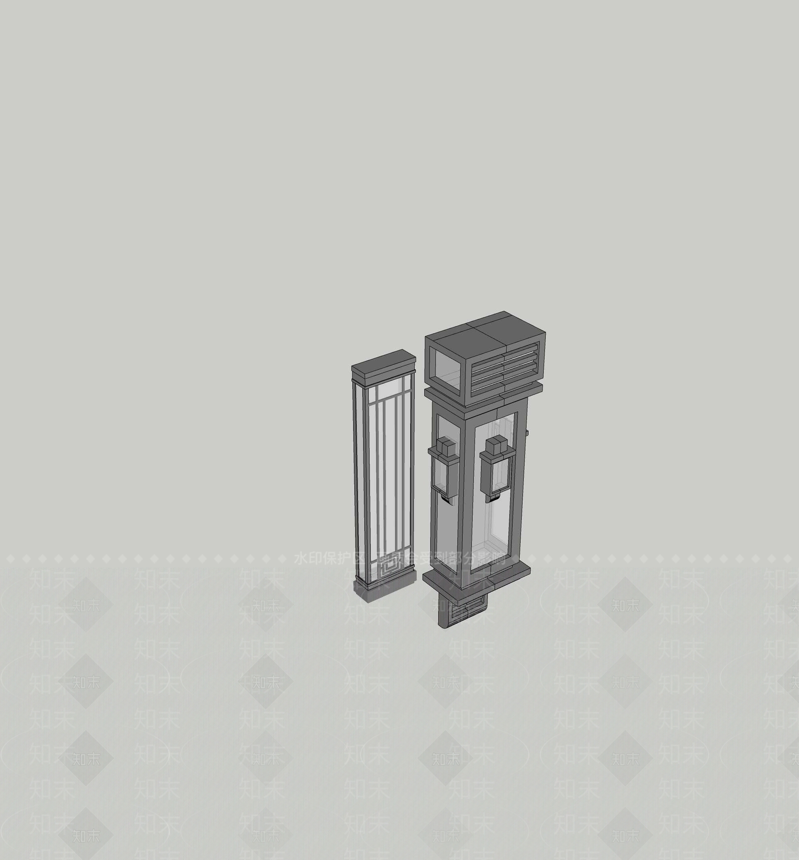 现代围栏护栏SU模型下载【ID:1193319139】