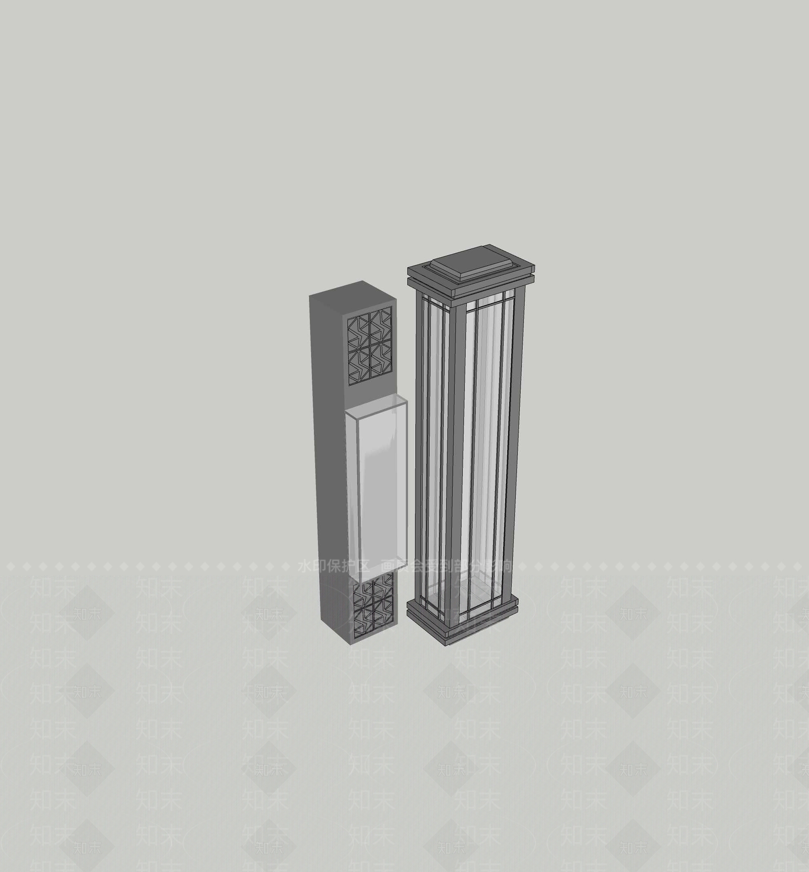 现代围栏护栏SU模型下载【ID:1193319323】
