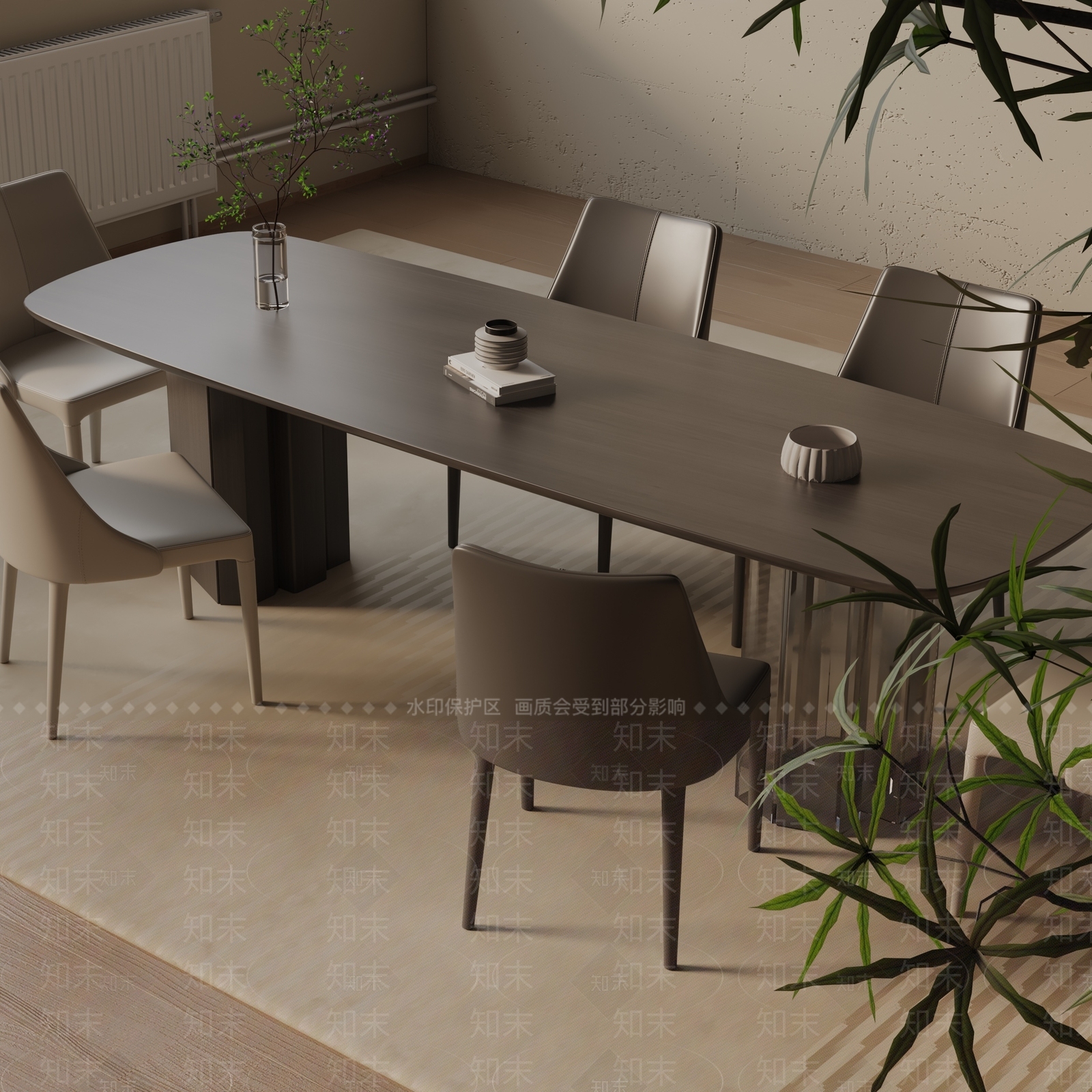 现代餐桌3D模型下载【ID:1193320827】