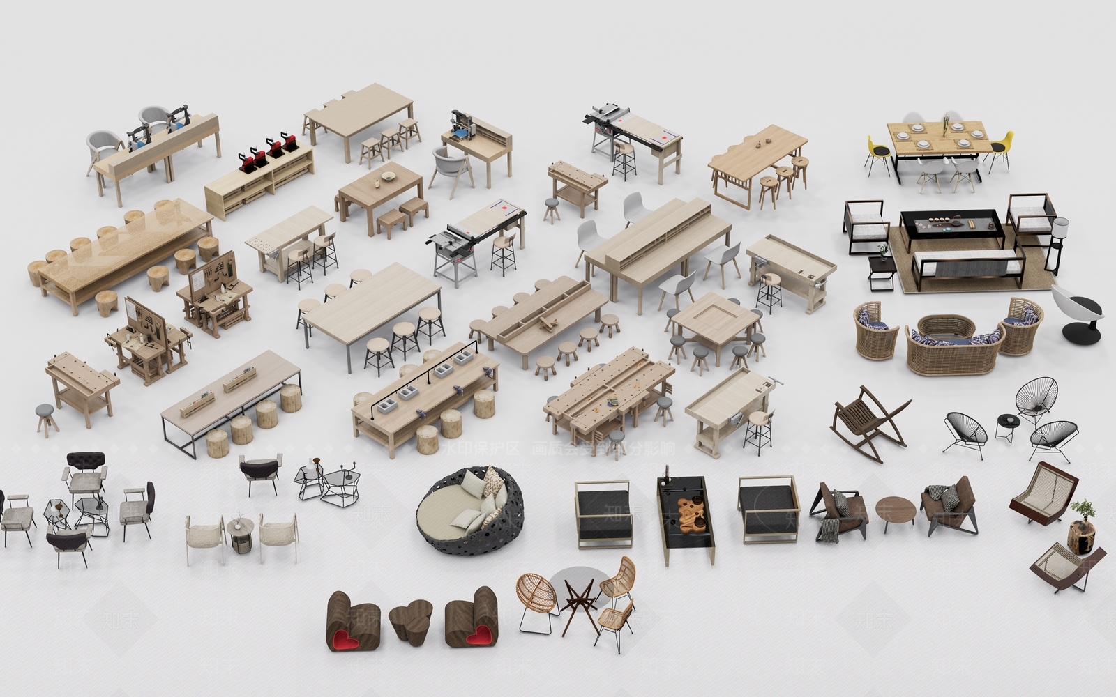 现代餐桌SU模型下载【ID:1193323687】