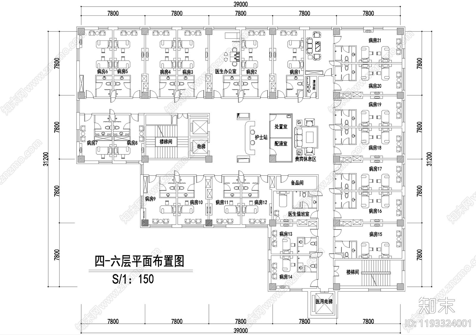 医院cad施工图下载【ID:1193324001】