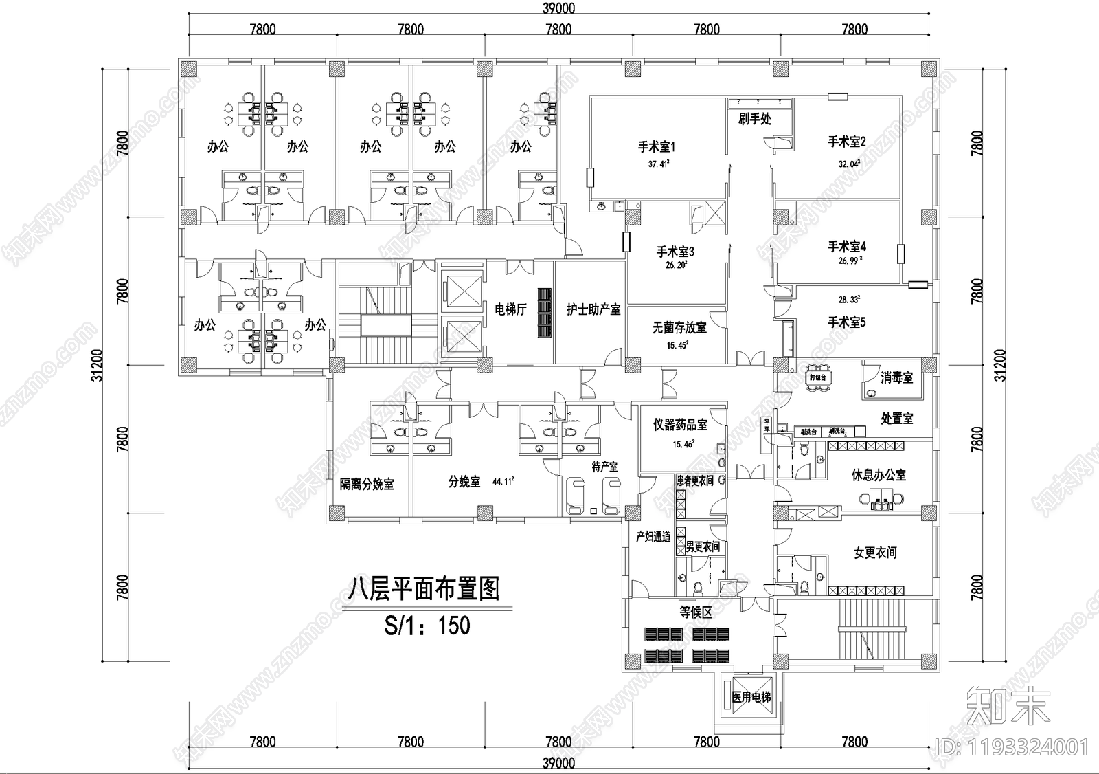 医院cad施工图下载【ID:1193324001】