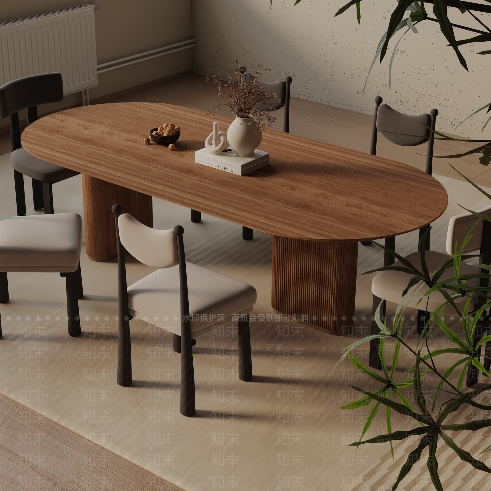 现代餐桌3D模型下载【ID:1193324739】