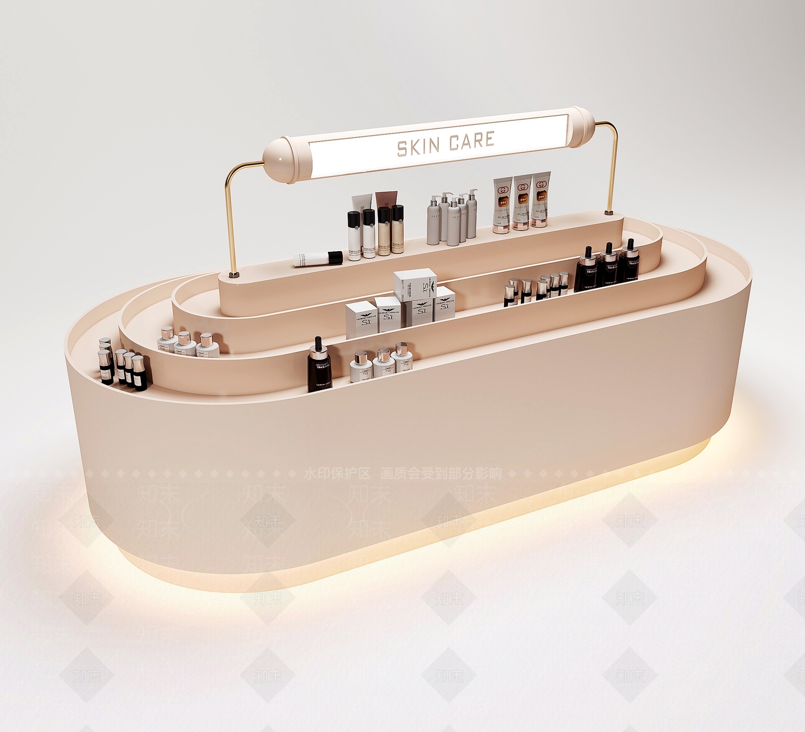 现代化妆品展台3D模型下载【ID:1193329019】