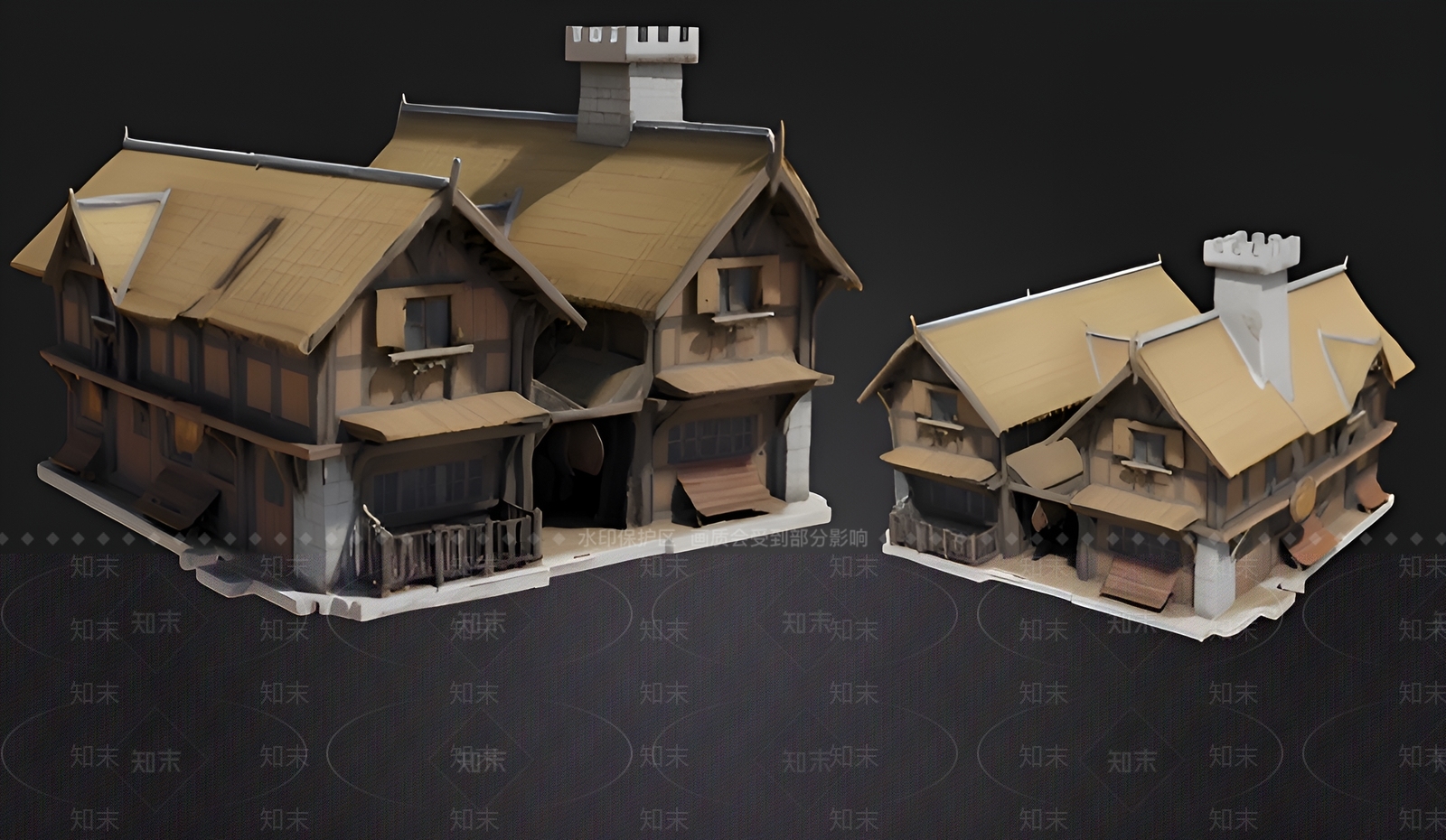 现代别墅外观3D模型下载【ID:1193329670】