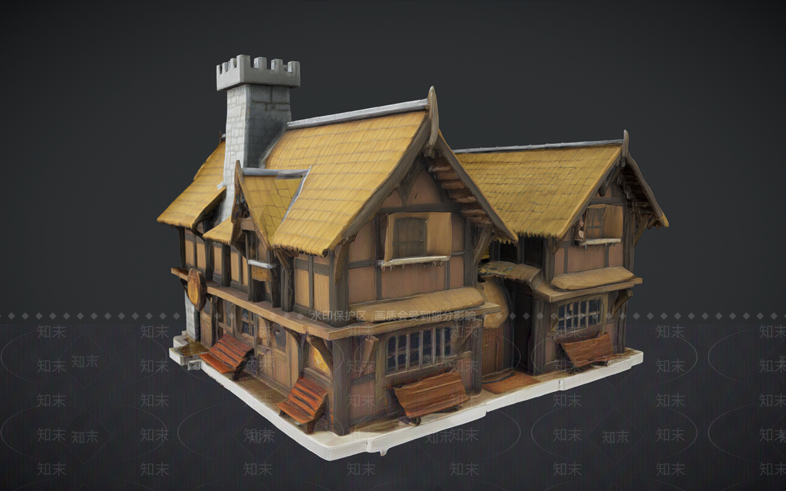 现代别墅外观3D模型下载【ID:1193329670】