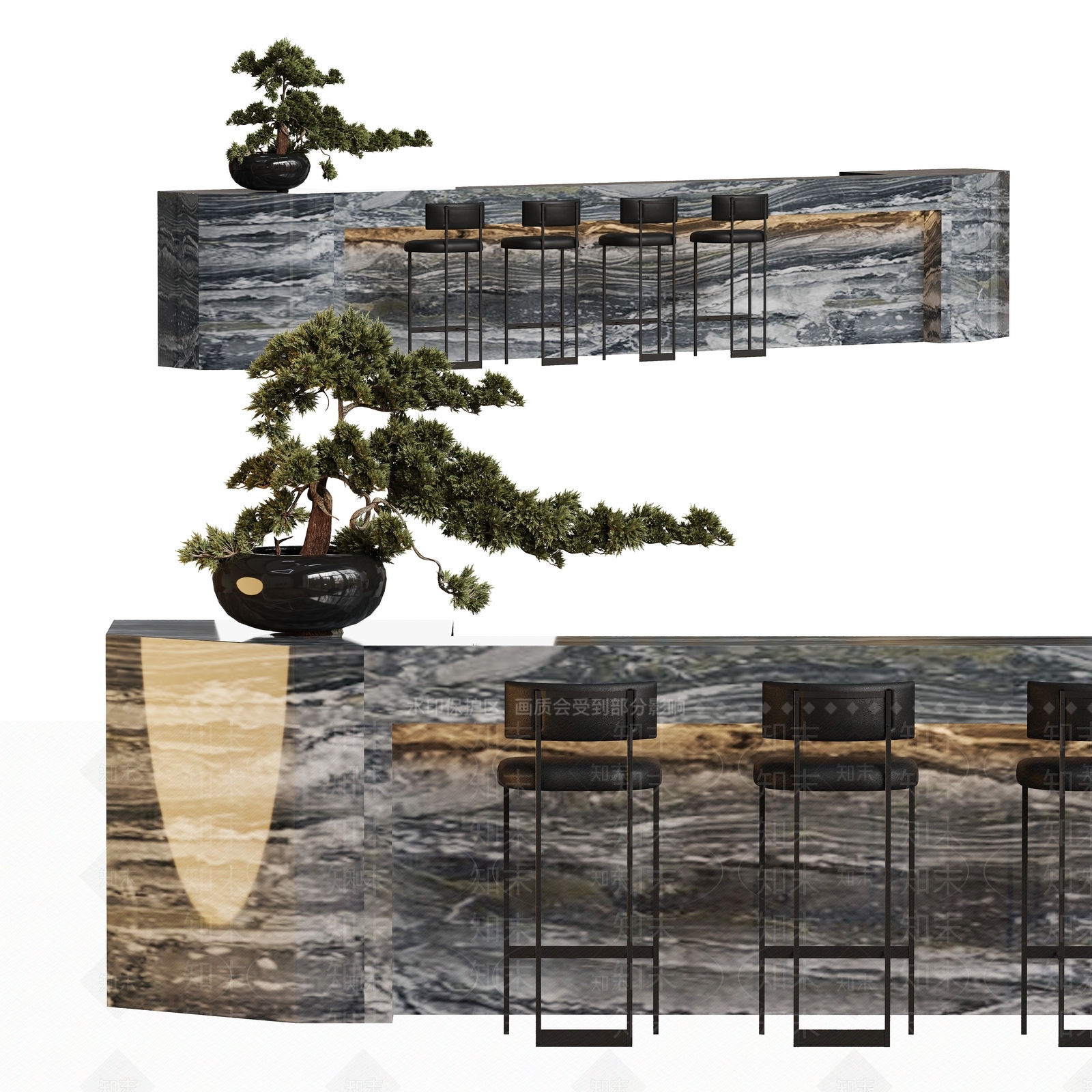 现代吧台3D模型下载【ID:1193330535】