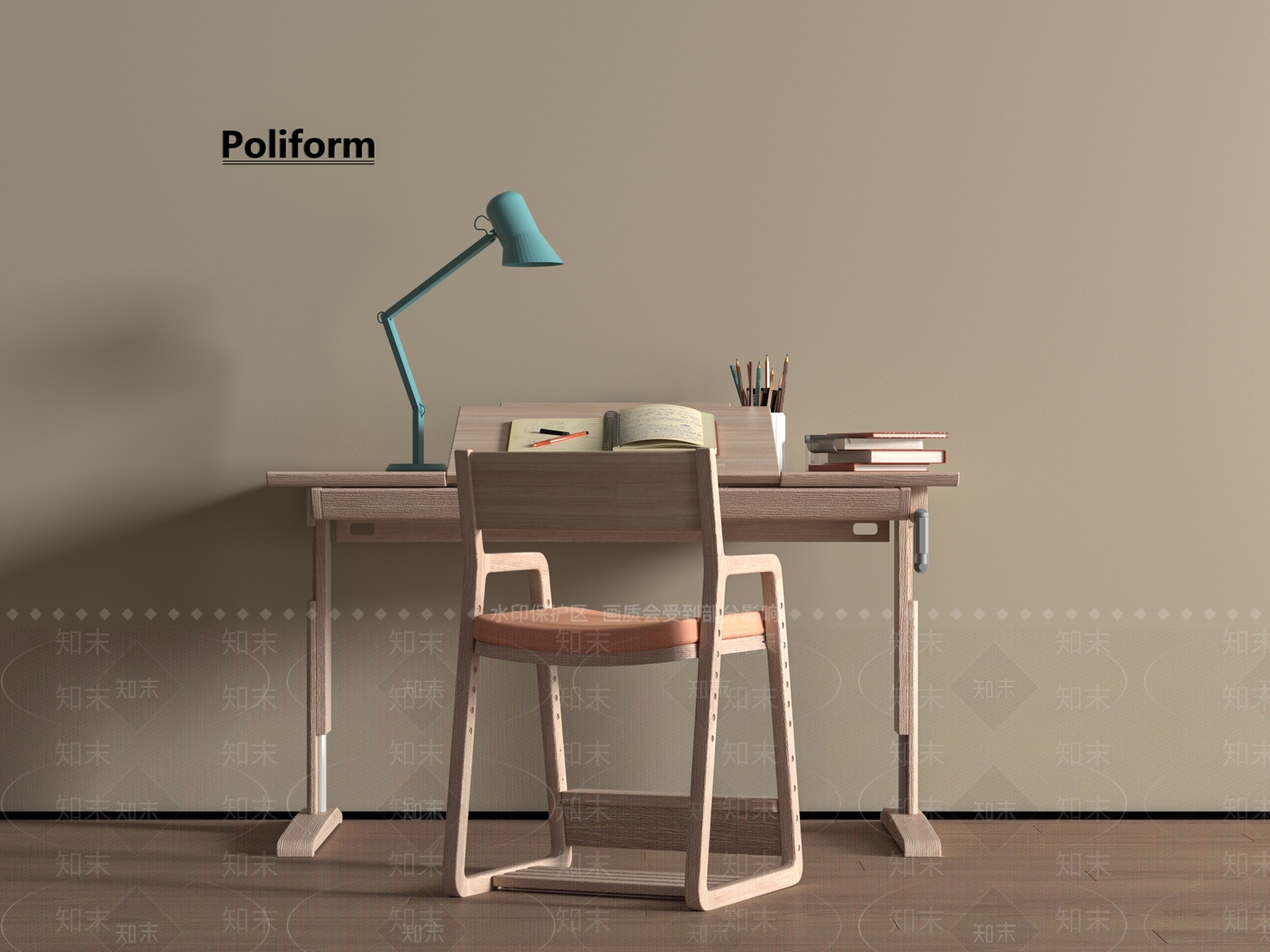 现代儿童桌椅SU模型下载【ID:1193332746】