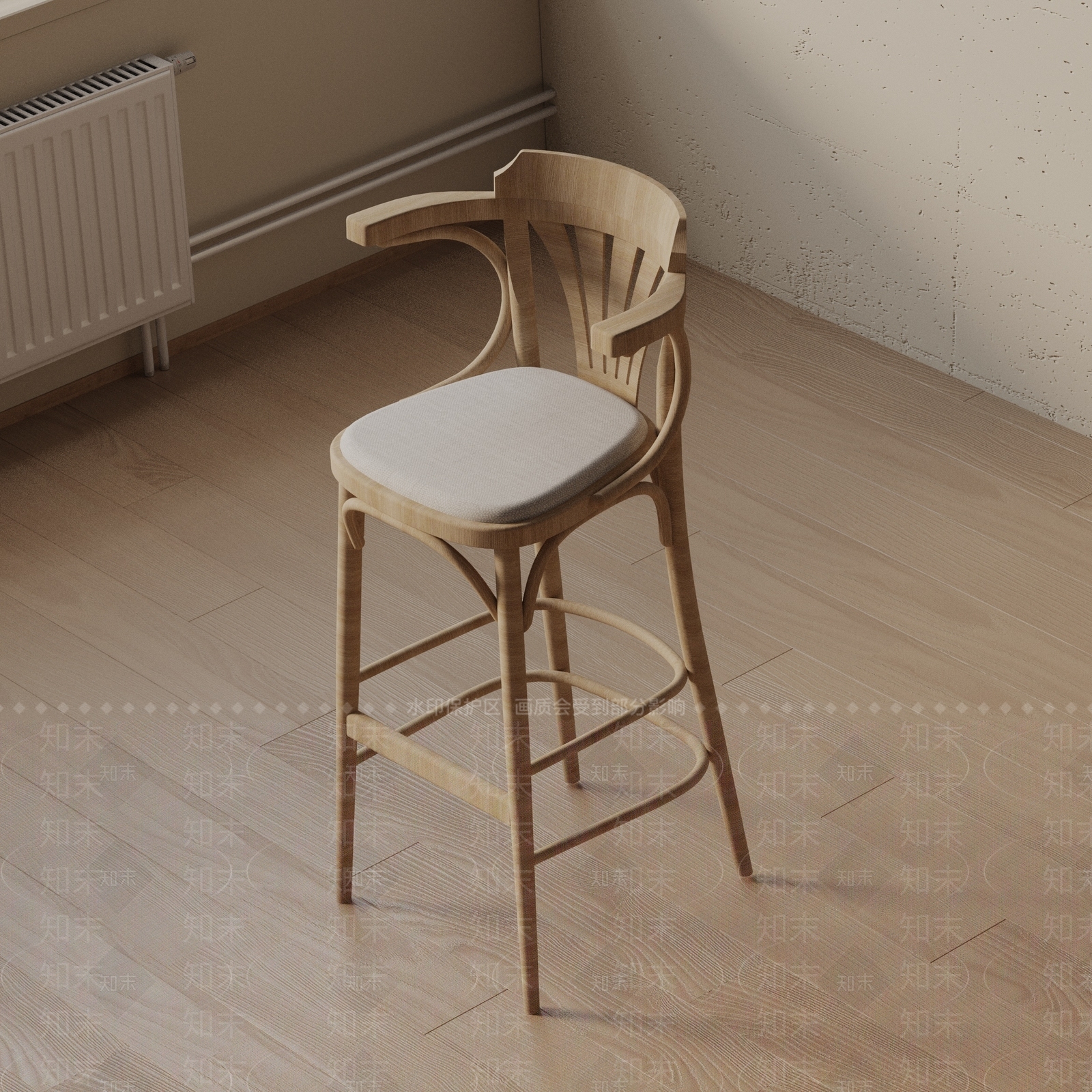 现代吧椅3D模型下载【ID:1193334382】