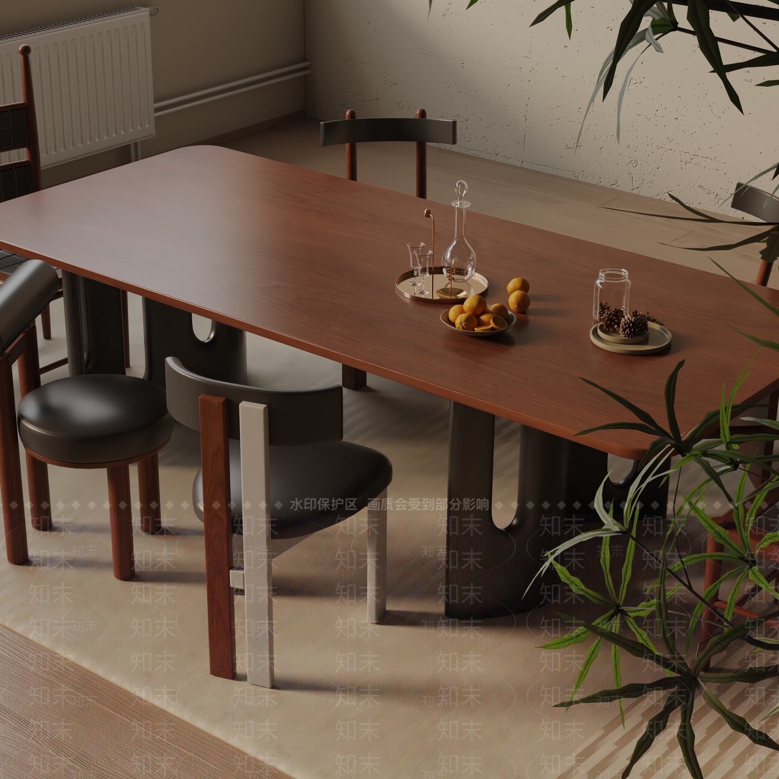 现代餐桌3D模型下载【ID:1193334447】