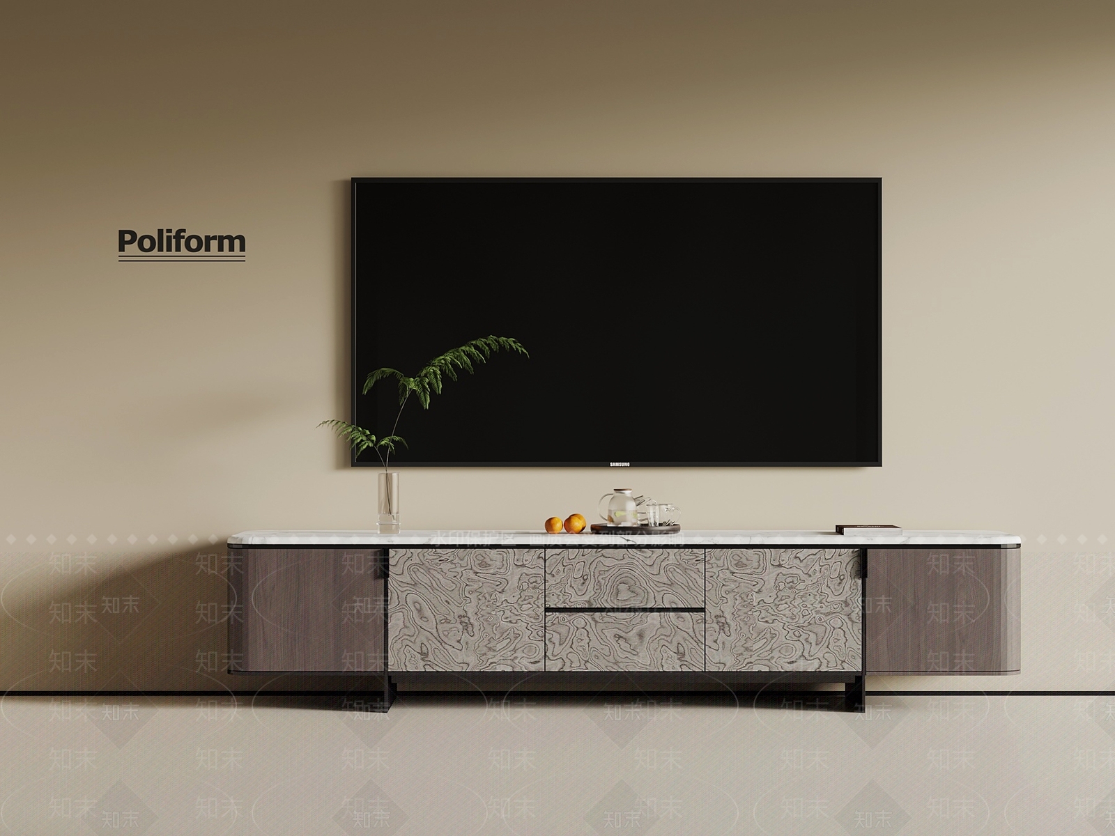 现代意式电视柜SU模型下载【ID:1193334687】