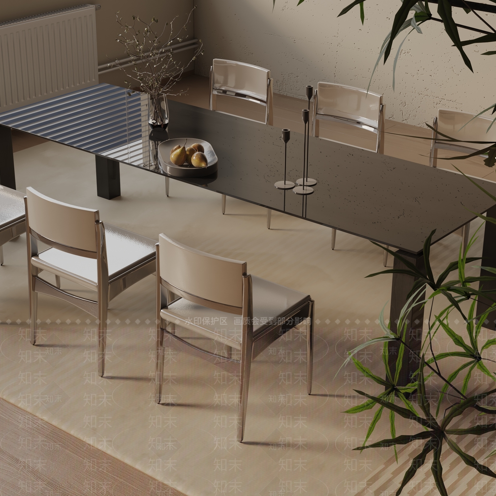 现代餐桌3D模型下载【ID:1193334961】