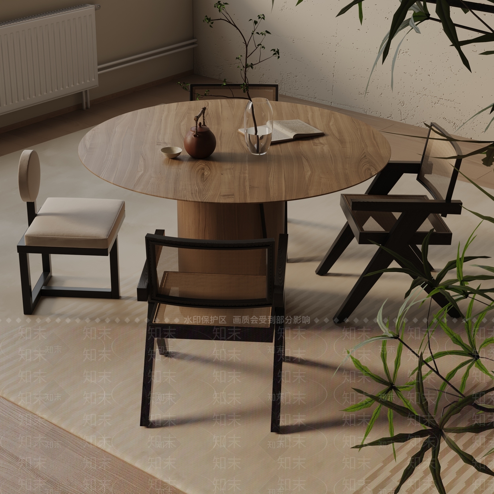 现代餐桌3D模型下载【ID:1193339224】