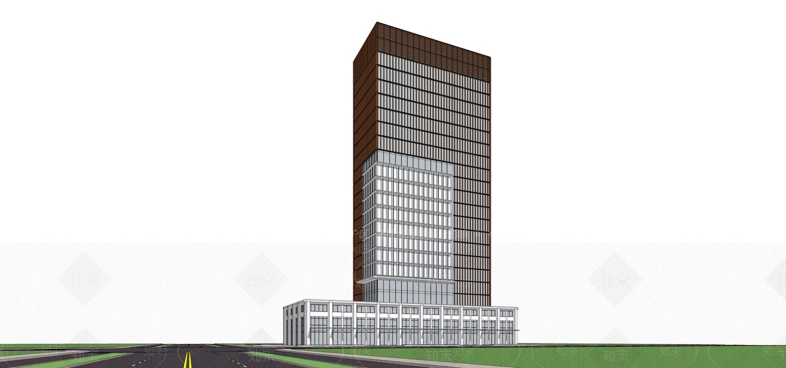 现代酒店建筑SU模型下载【ID:1193356102】