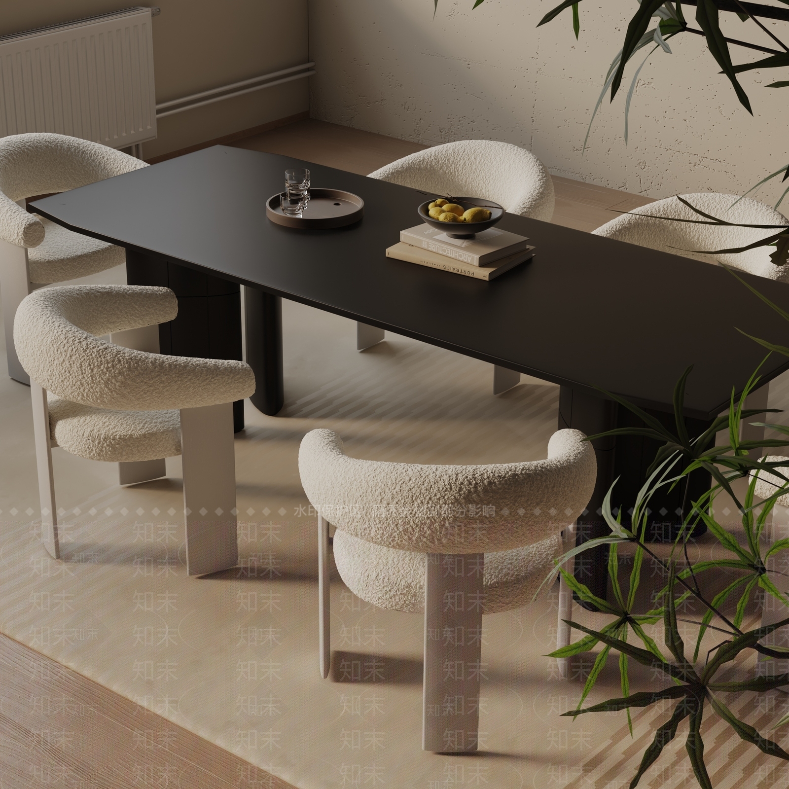 现代餐桌3D模型下载【ID:1193356300】