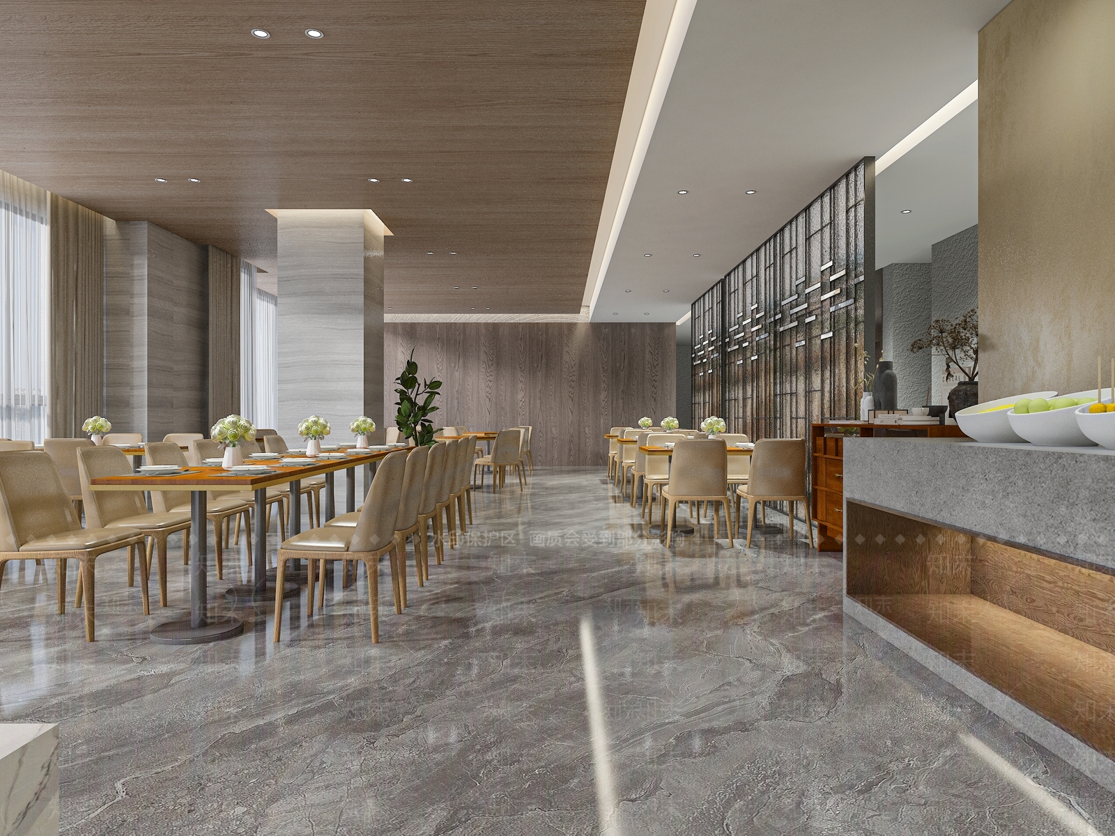 新中式自助餐厅3D模型下载【ID:1193356446】