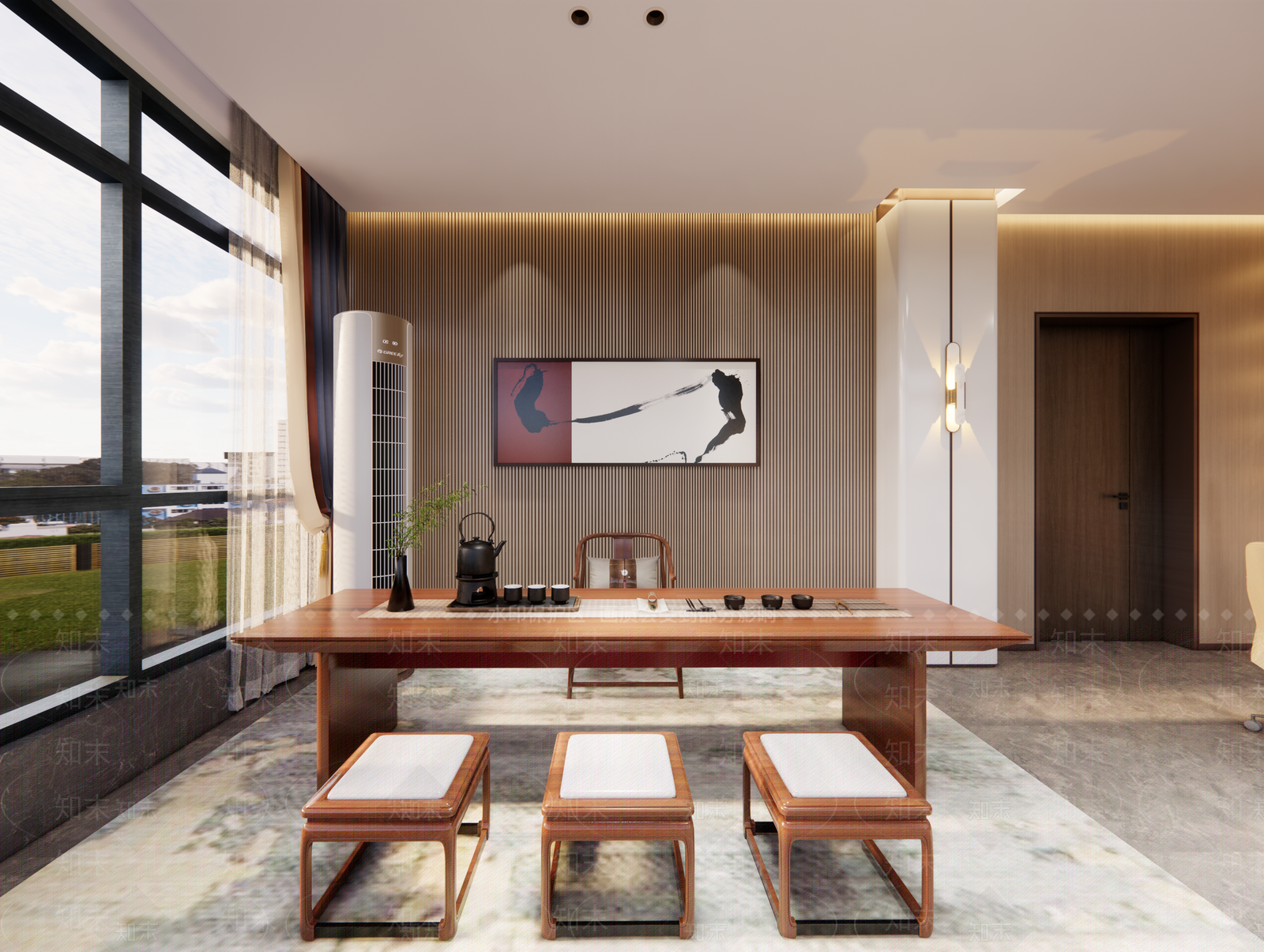 新中式办公室SU模型下载【ID:1193357621】
