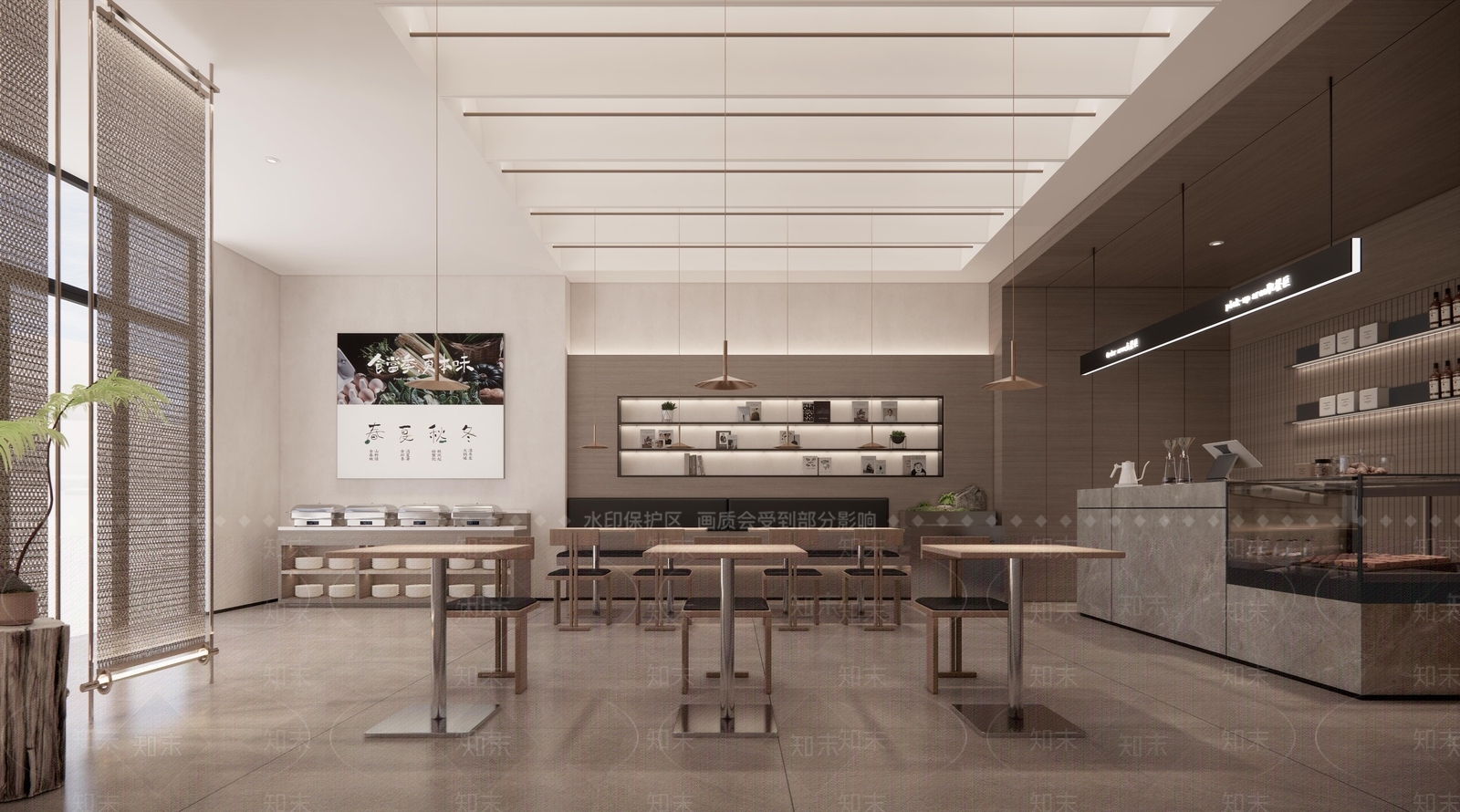 现代自助餐厅SU模型下载【ID:1193358875】