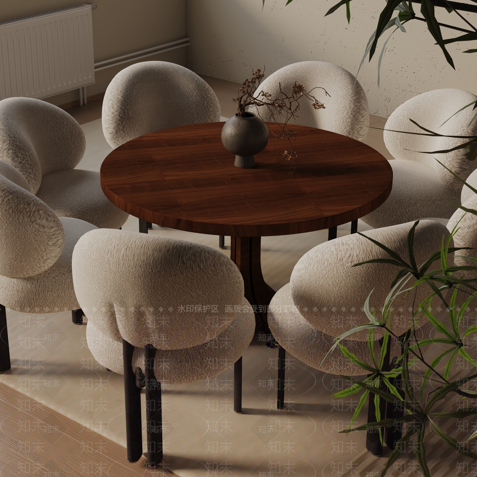 现代餐桌3D模型下载【ID:1193360943】
