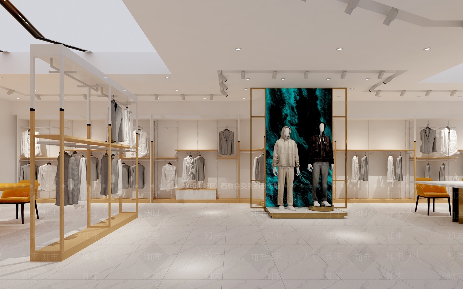 现代轻奢服装店3D模型下载【ID:1193361325】