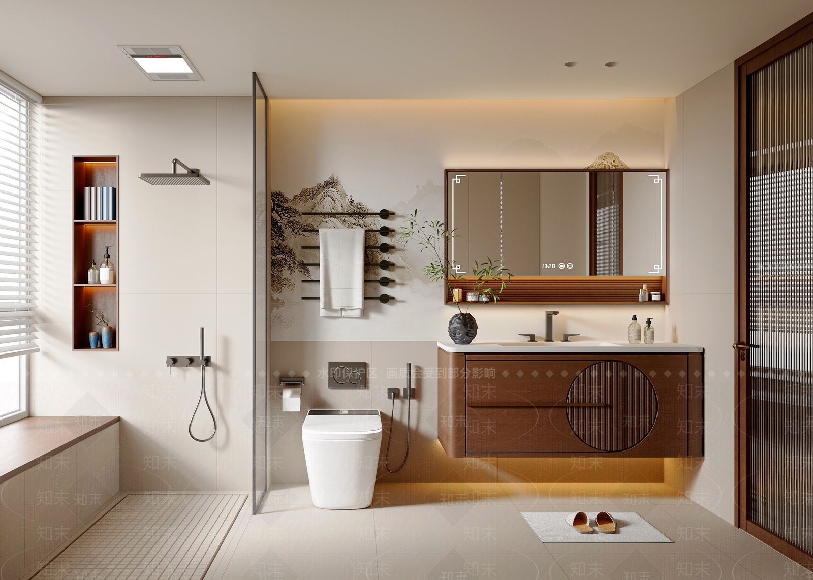 现代新中式卫生间3D模型下载【ID:1193365704】