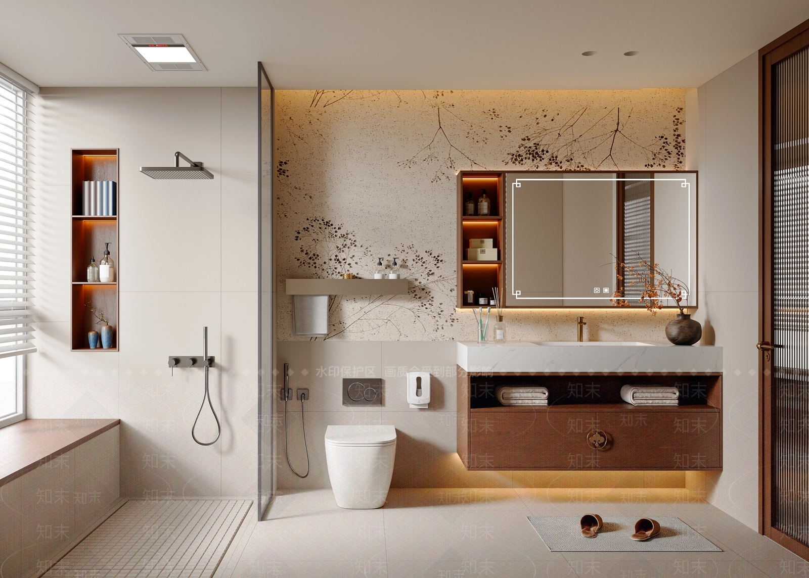 现代新中式卫生间3D模型下载【ID:1193366384】