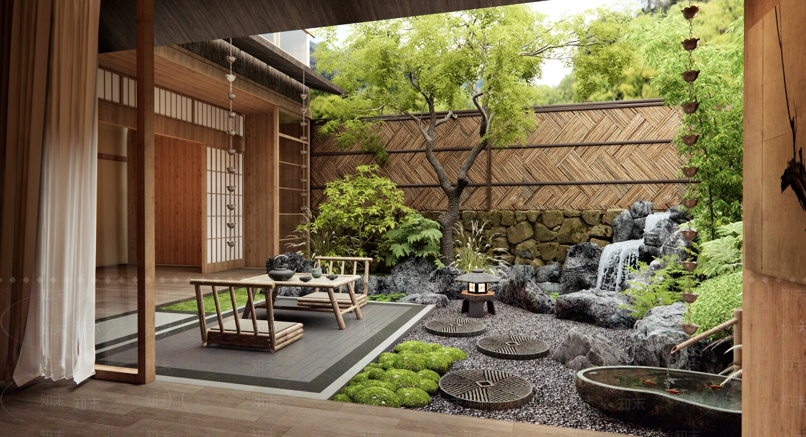 新中式禅意庭院3D模型下载【ID:1193366539】