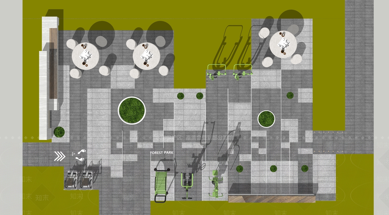 现代景观公园SU模型下载【ID:1193367913】