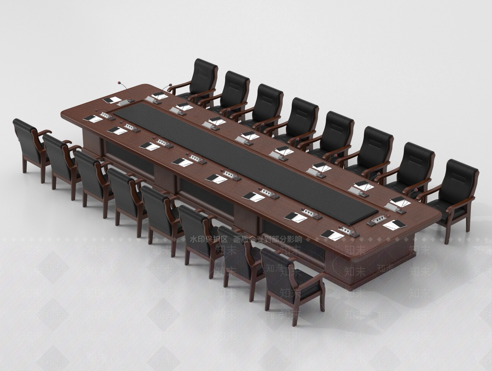 新中式办公桌椅3D模型下载【ID:1193368420】