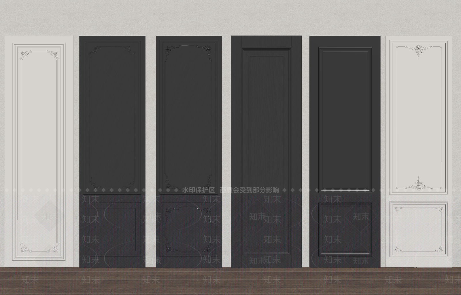 法式护墙板SU模型下载【ID:1193370080】