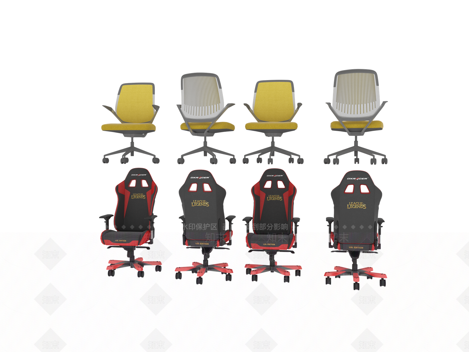现代办公椅3D模型下载【ID:1193370521】