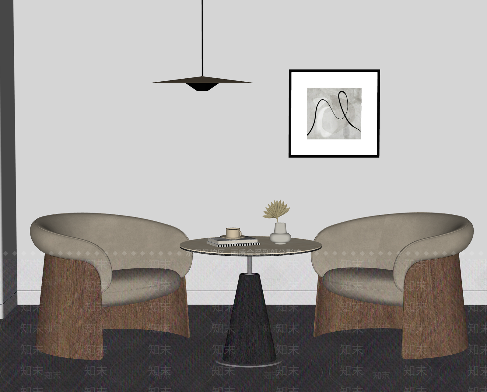 现代简约休闲桌椅SU模型下载【ID:1193371812】