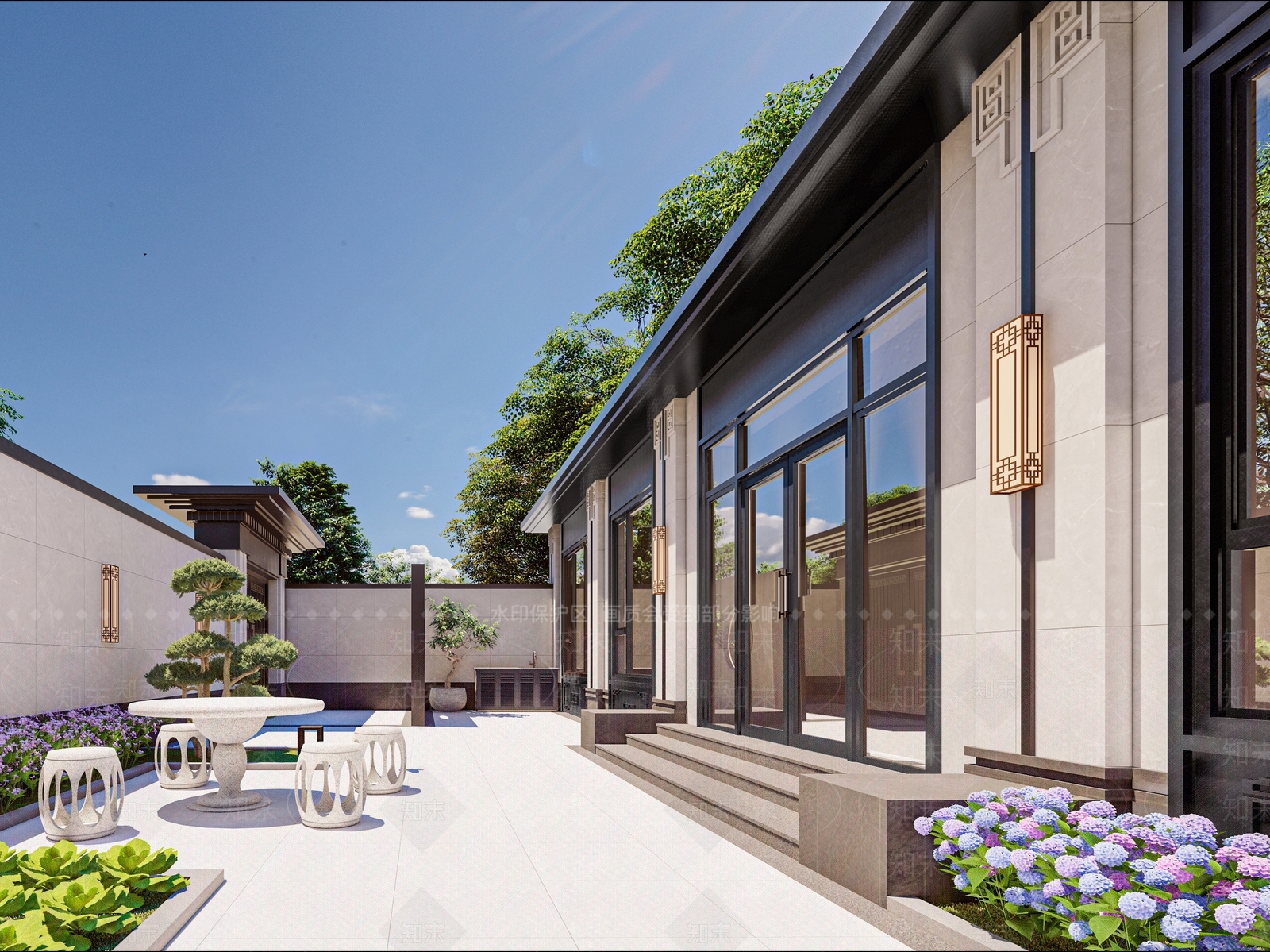 现代民宿建筑SU模型下载【ID:1193375027】