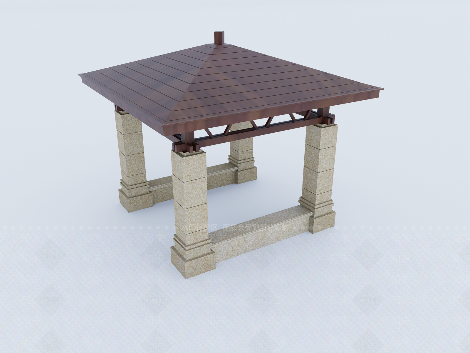 欧式法式亭子SU模型下载【ID:1193374446】