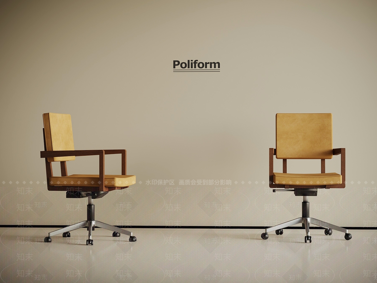 中古复古办公椅3D模型下载【ID:1193374924】