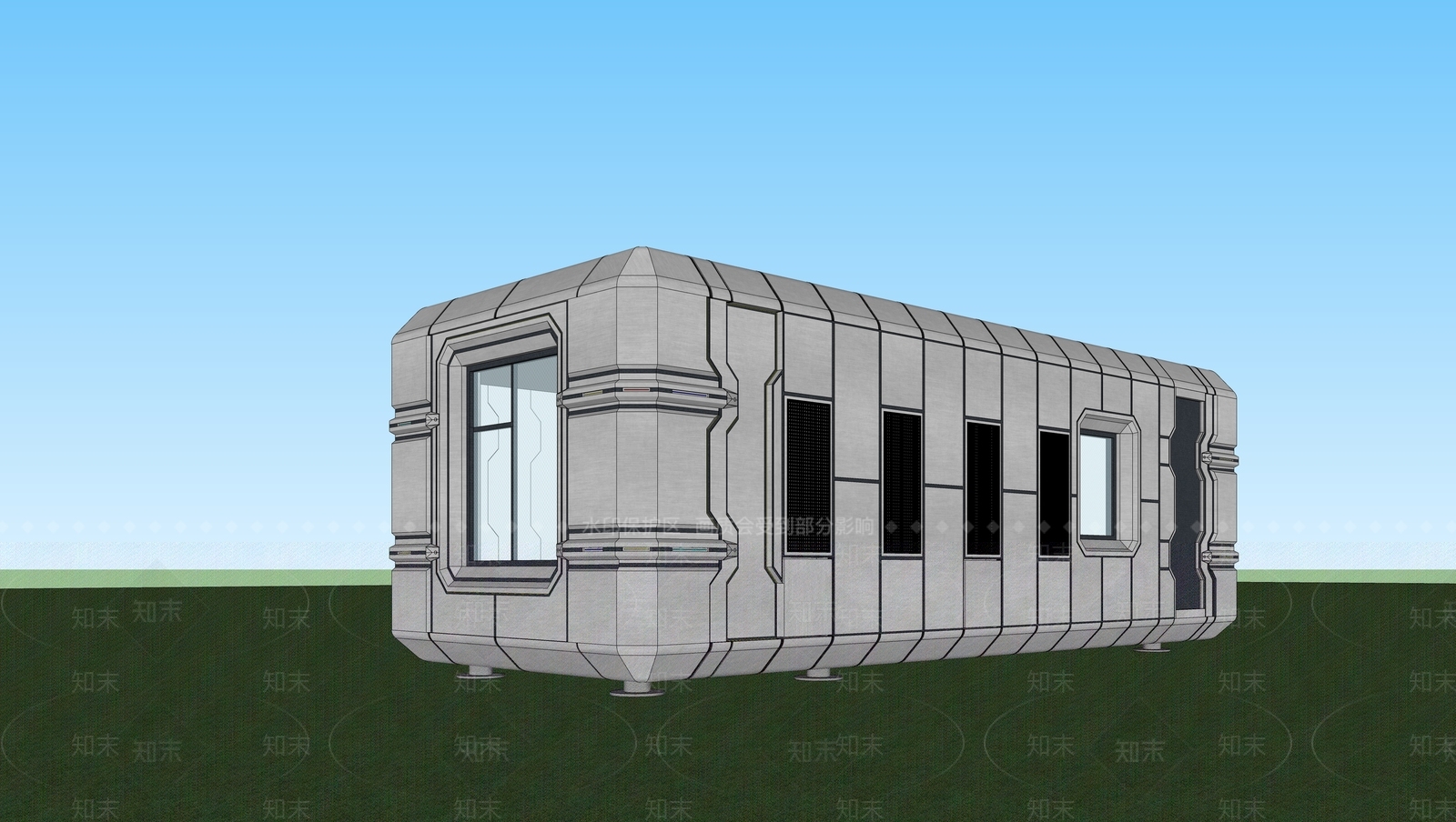 现代简约小公建SU模型下载【ID:1193376827】