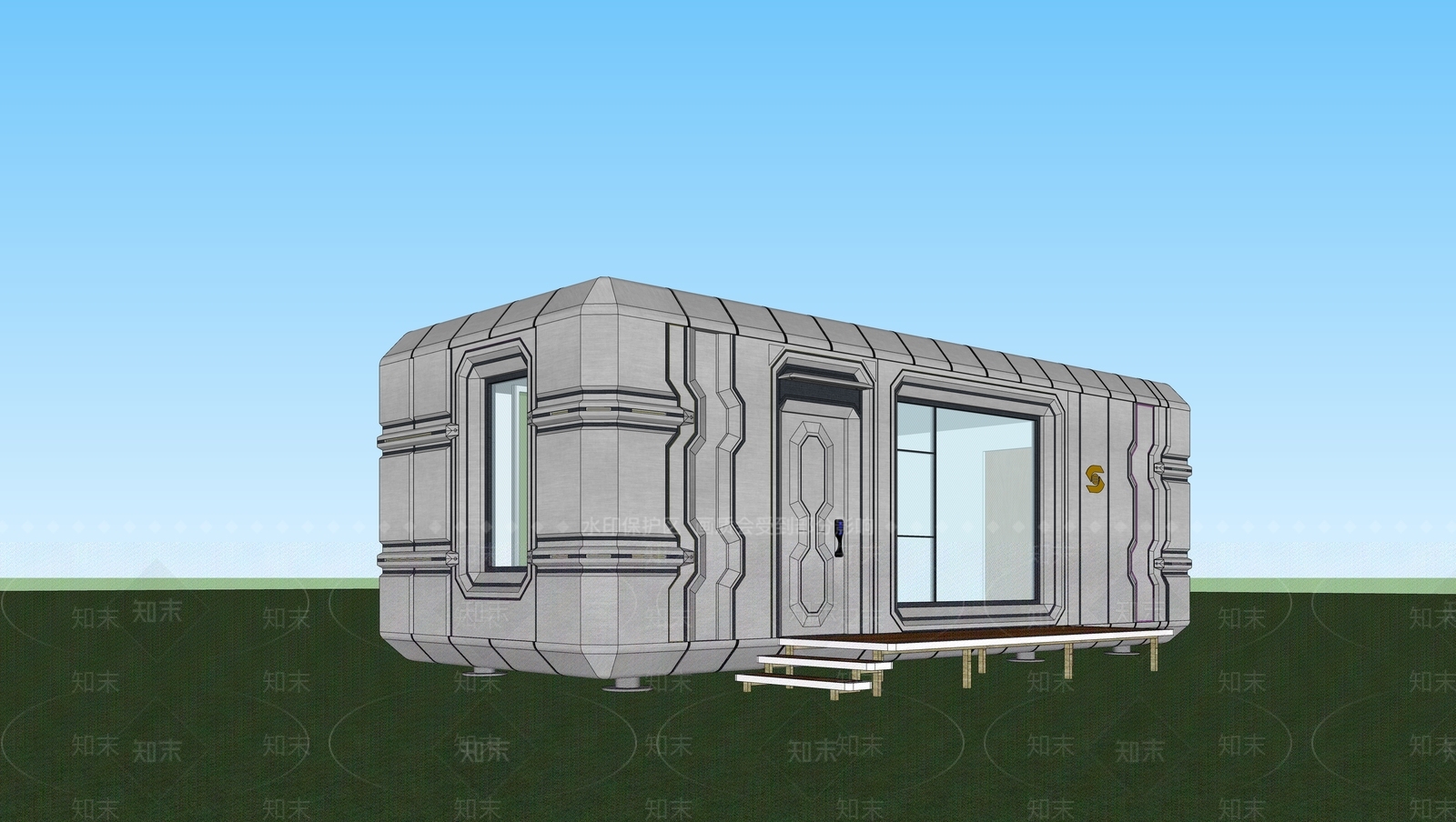 现代简约小公建SU模型下载【ID:1193376827】