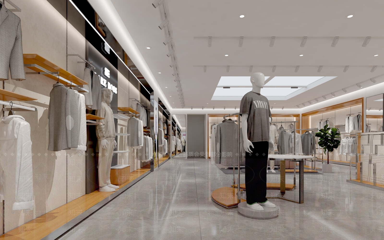 现代轻奢服装店3D模型下载【ID:1193377670】