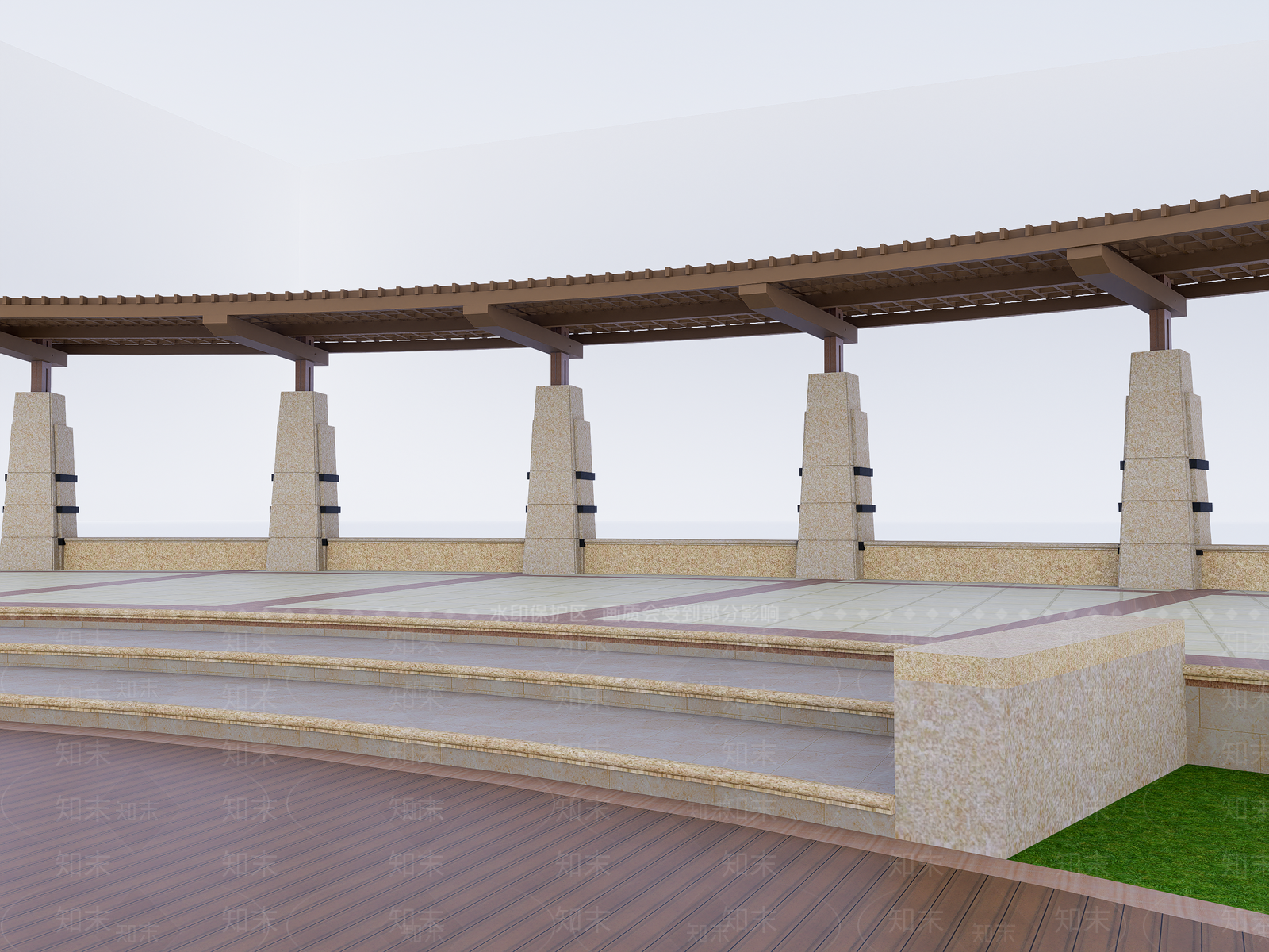 欧式廊架SU模型下载【ID:1193379359】