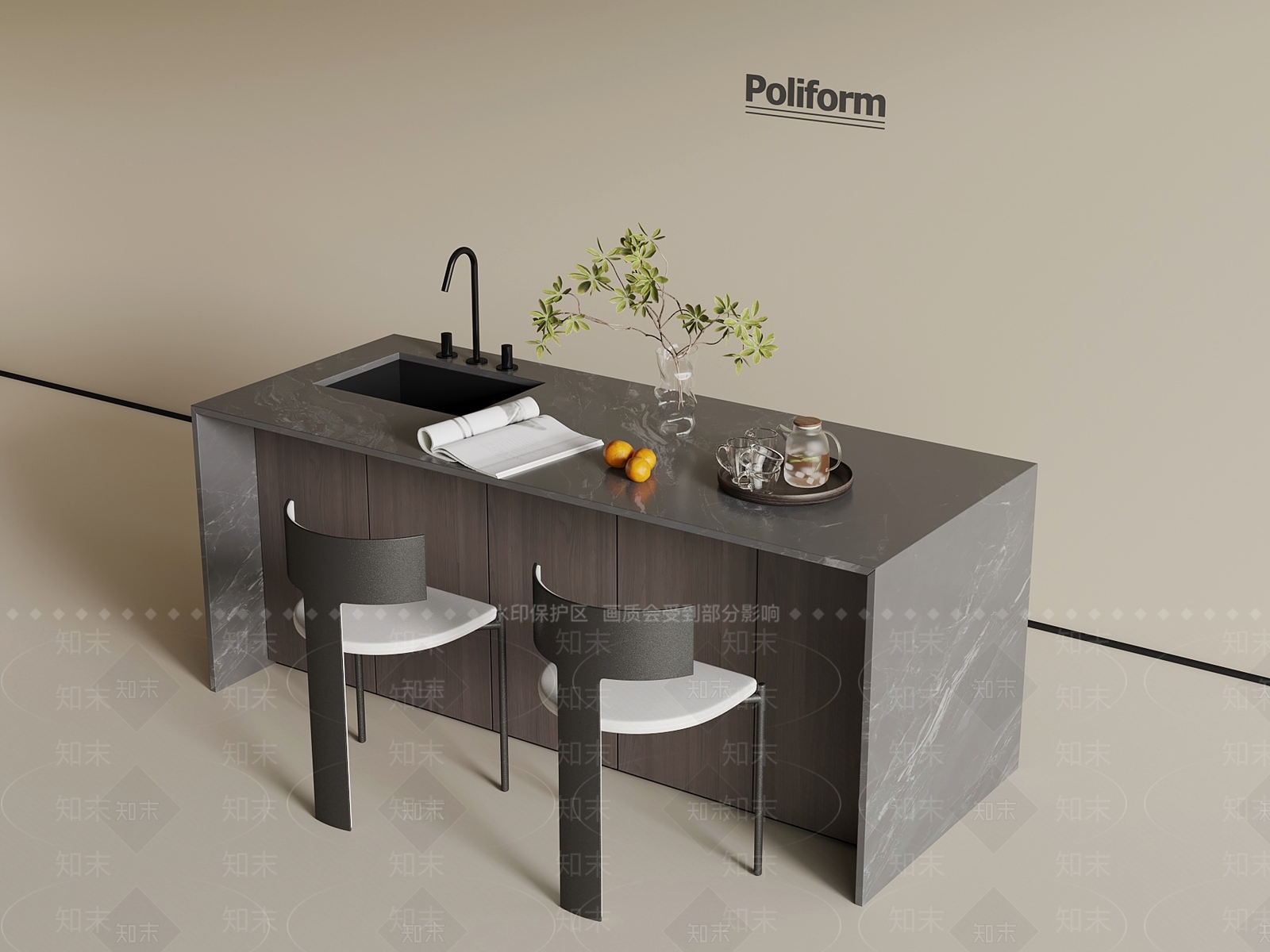 现代吧台3D模型下载【ID:1193385015】