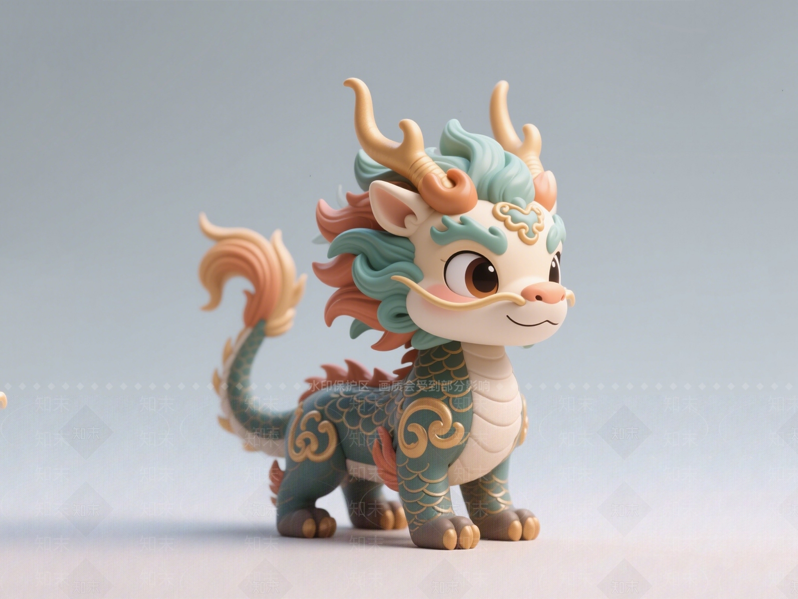 新中式生肖雕塑3D模型下载【ID:1193386560】