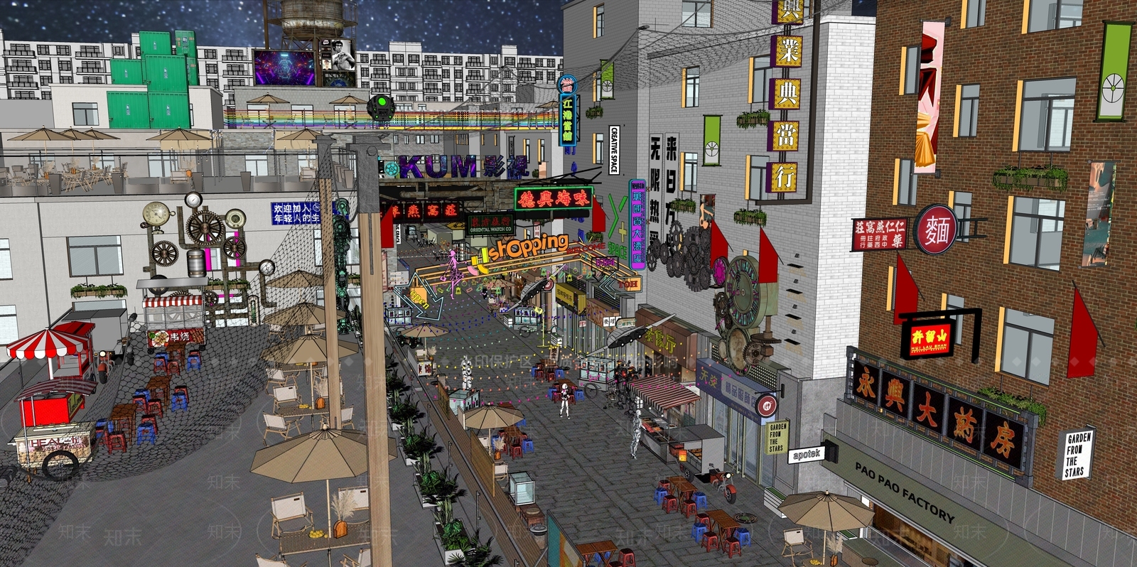 现代新中式风格建筑SU模型下载【ID:1193390625】