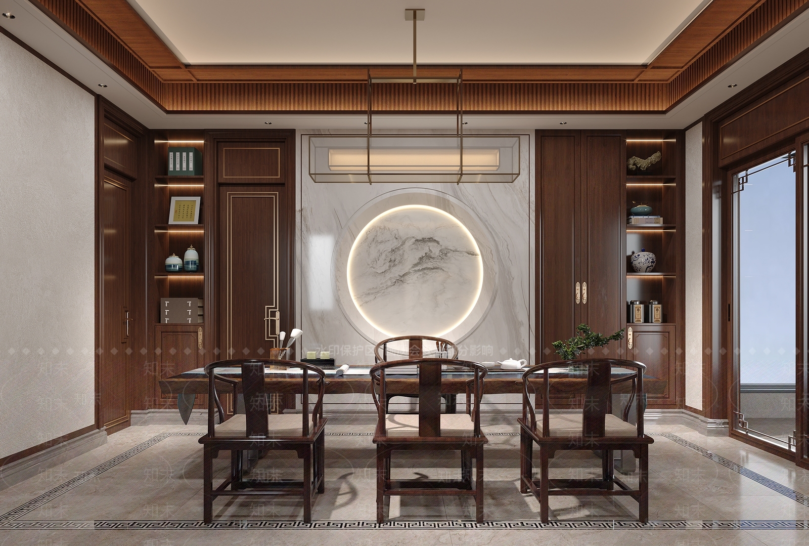 中式新中式茶室3D模型下载【ID:1193392886】