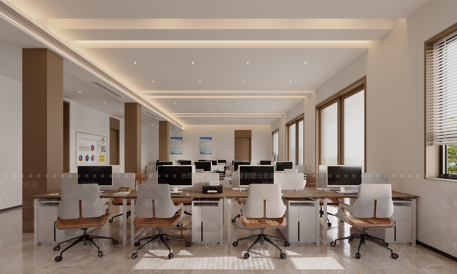 现代新中式办公大厅3D模型下载【ID:1193393828】