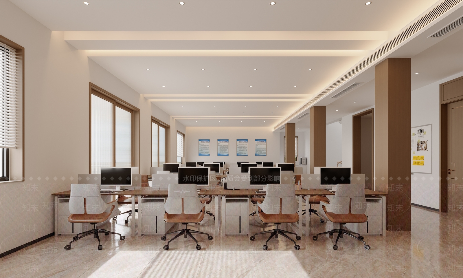 现代新中式办公大厅3D模型下载【ID:1193393828】