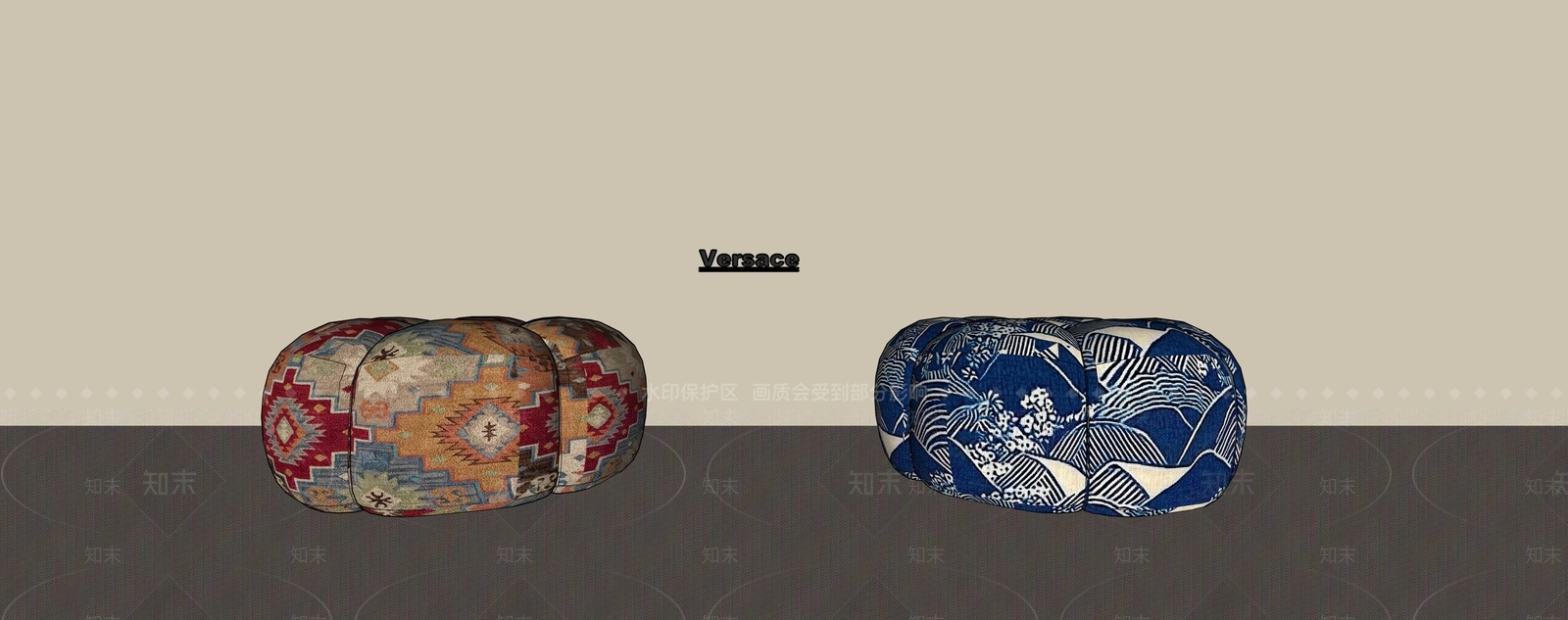 法式复古沙发凳3D模型下载【ID:1193394537】