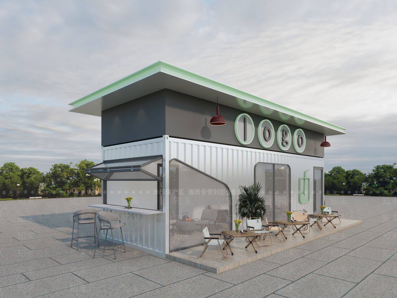 现代奶茶店SU模型下载【ID:1193394822】