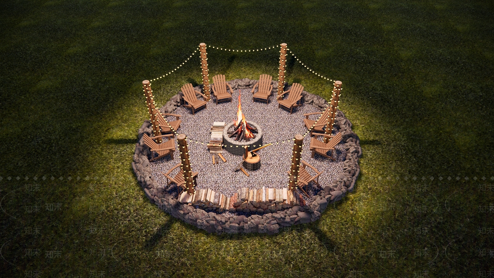 现代营地SU模型下载【ID:1193398547】