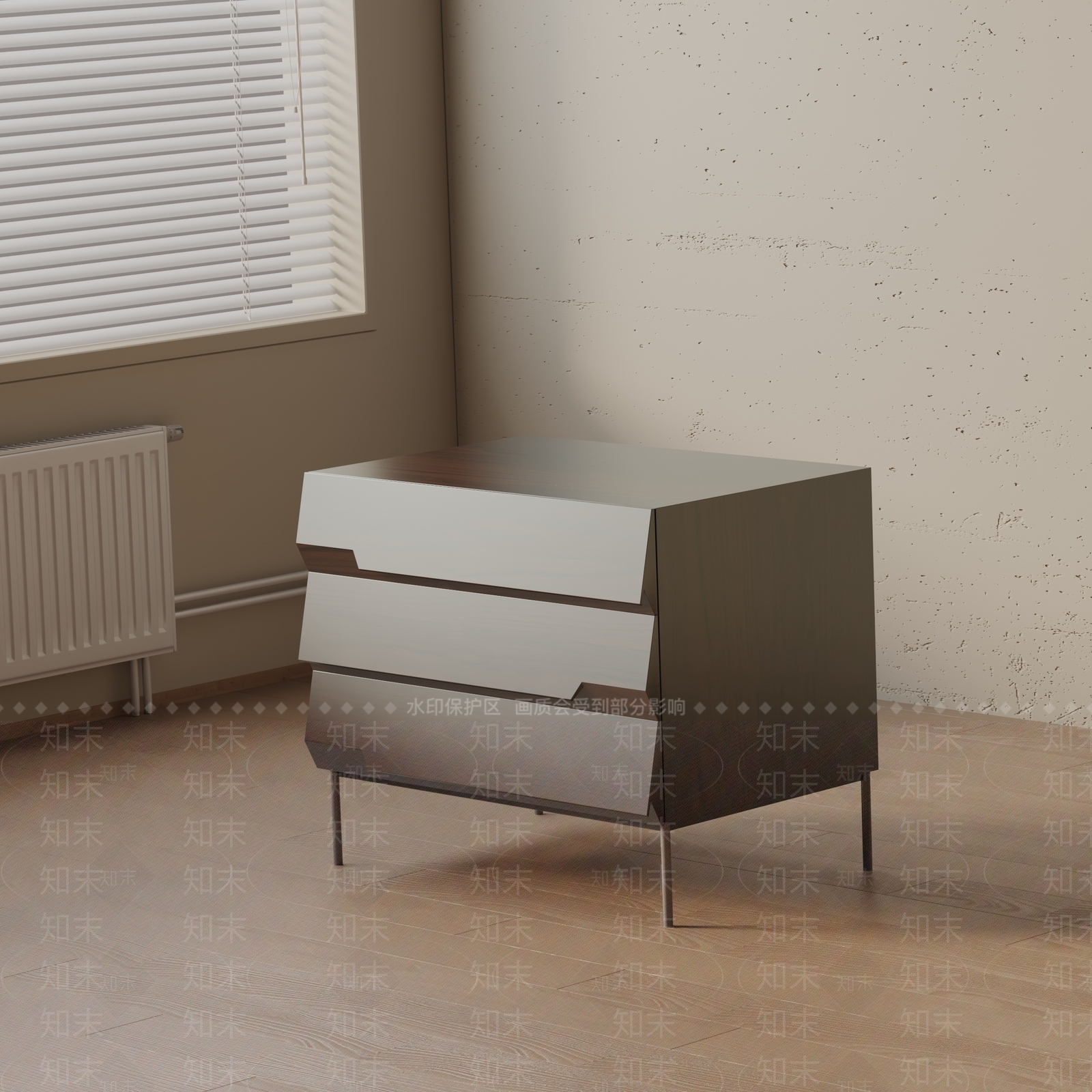 现代床头柜3D模型下载【ID:1193399253】