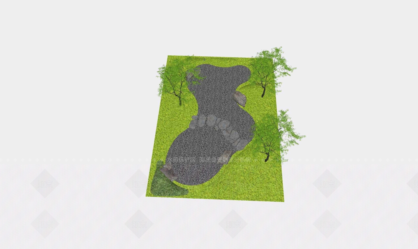 现代庭院小品SU模型下载【ID:1193402175】